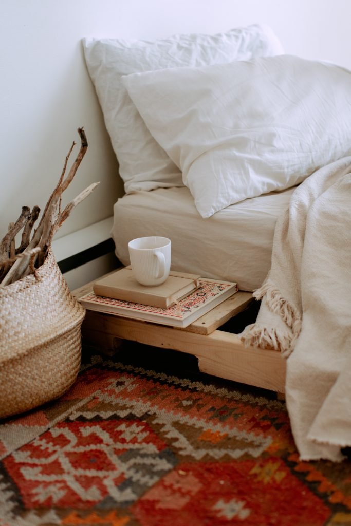 boho bed side
